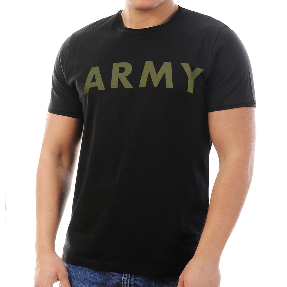 Patent Bedøvelsesmiddel hvid Army Gear: Army Logo Core T-Shirt in Black/Od Green