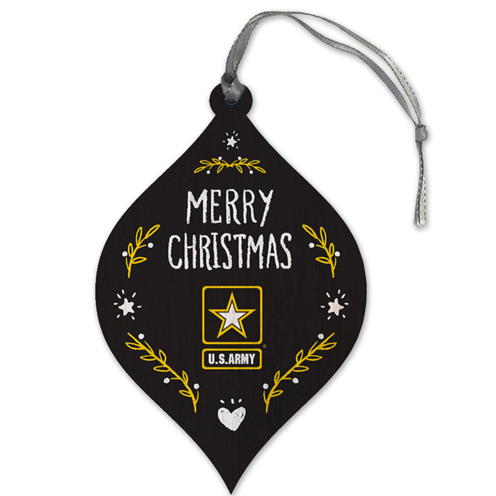 ARMY MERRY CHRISTMAS TEARDROP ORNAMENT 1