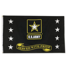 Load image into Gallery viewer, ARMY SERVED WITH PRIDE FLAG (3&#39;X5&#39;)