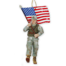 Load image into Gallery viewer, Army Soldier With Flag Ornament