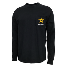 Load image into Gallery viewer, Army Star Pocket Long Sleeve T-Shirt