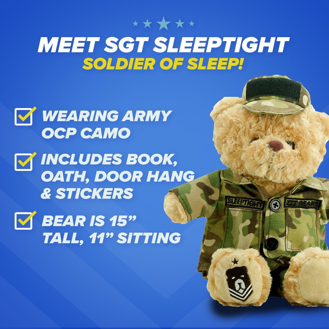 Sgt. Sleeptight Army Bear & Storybook