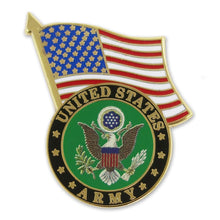 Load image into Gallery viewer, UNITED STATES ARMY SEAL/USA FLAG LAPEL PIN