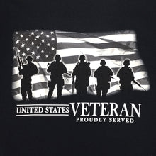 Load image into Gallery viewer, UNITED STATES VETERAN PROUDLY SERVED T-SHIRT (BLACK)
