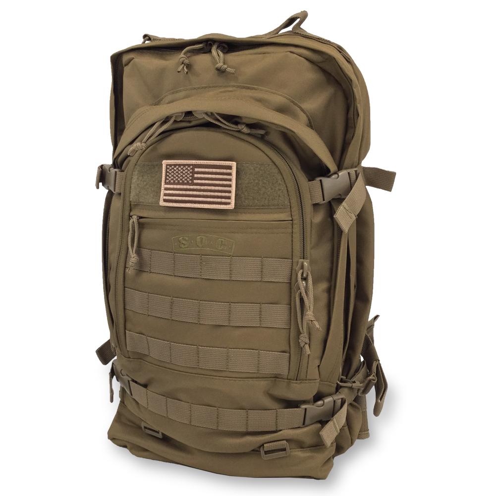 USA FLAG S.O.C. BUGOUT BAG (COYOTE BROWN)